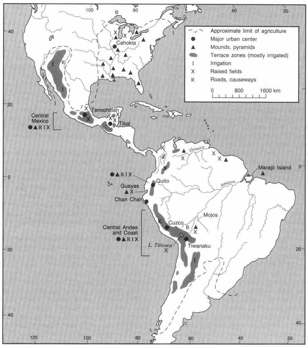 Columbian Exchange: Amerindian agriculture at the time of Columbus